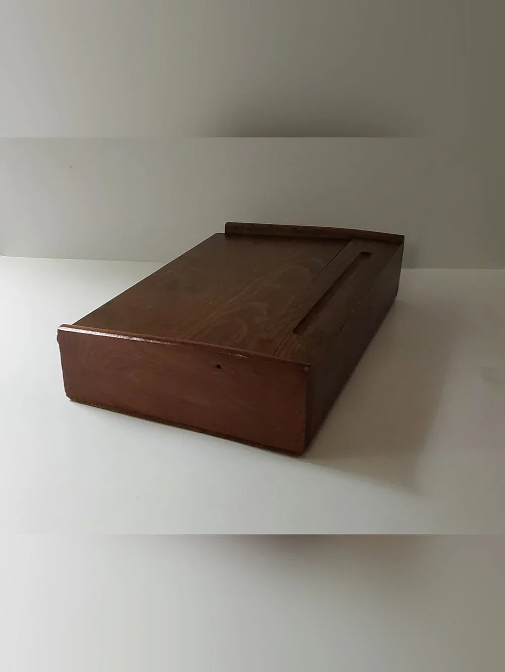 VINTAGE WOODEN HINGED TOP LAP DESK